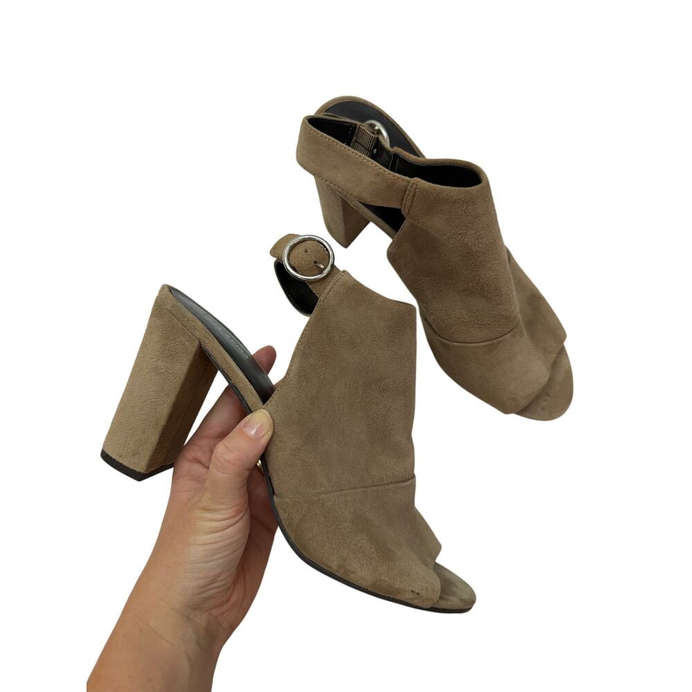 Via Spiga Brown Leather Sling Back Heels 10